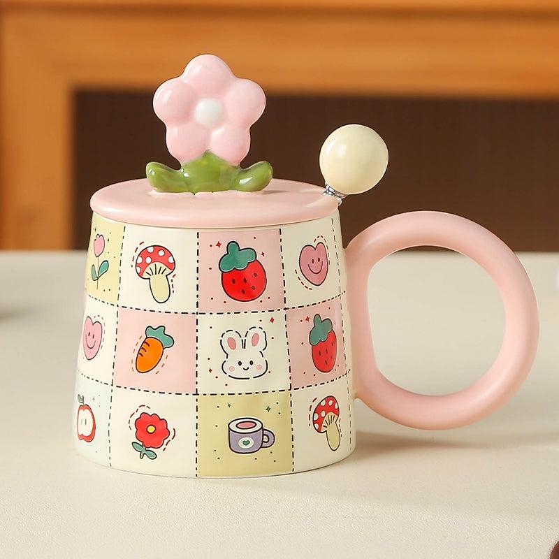 Mugs & Cups | Cartoon Flower Ceramic Mug Home & Lifestyle Blue