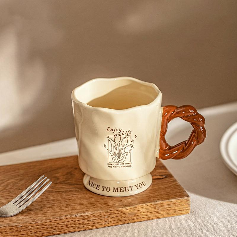 Mugs & Cups | Creamy Floral Ceramic Mug Home & Lifestyle Mugs & Cups